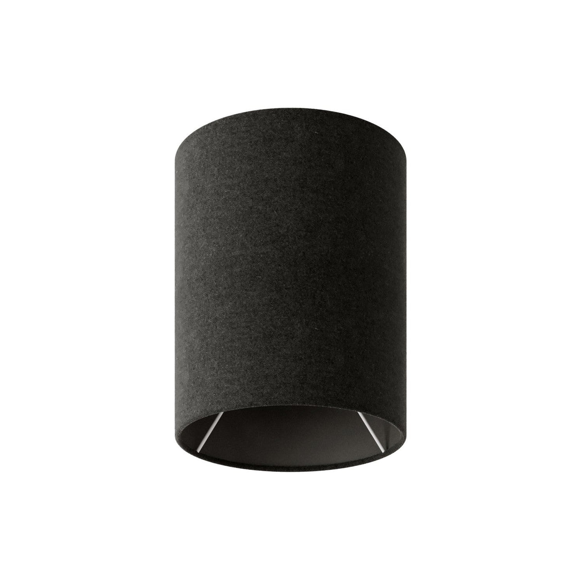 Paralume Cilindro S in tessuto con attacco E27 - Made in Italy - Lana Grigio Scuro