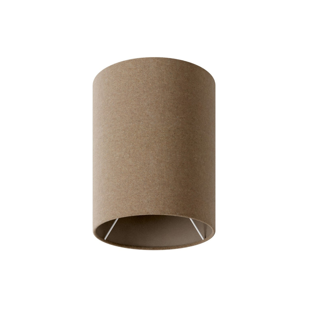 Paralume Cilindro S in tessuto con attacco E27 - Made in Italy - Lana Marrone