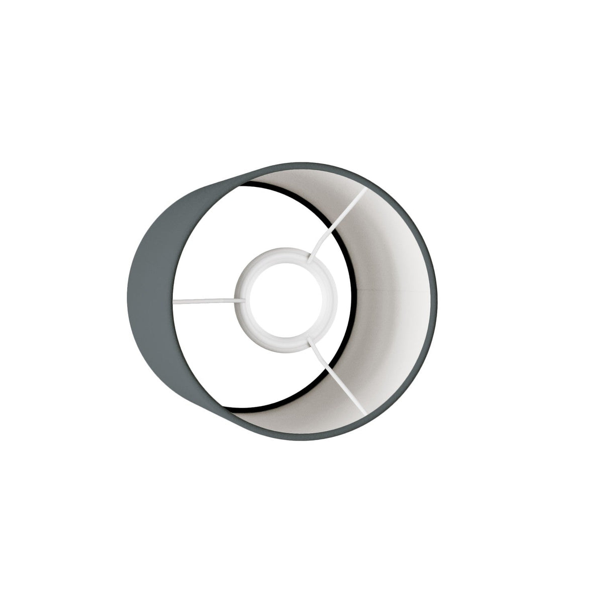 Paralume Cilindro S in tessuto con attacco E27 - Made in Italy - Teletta Grigio Scuro