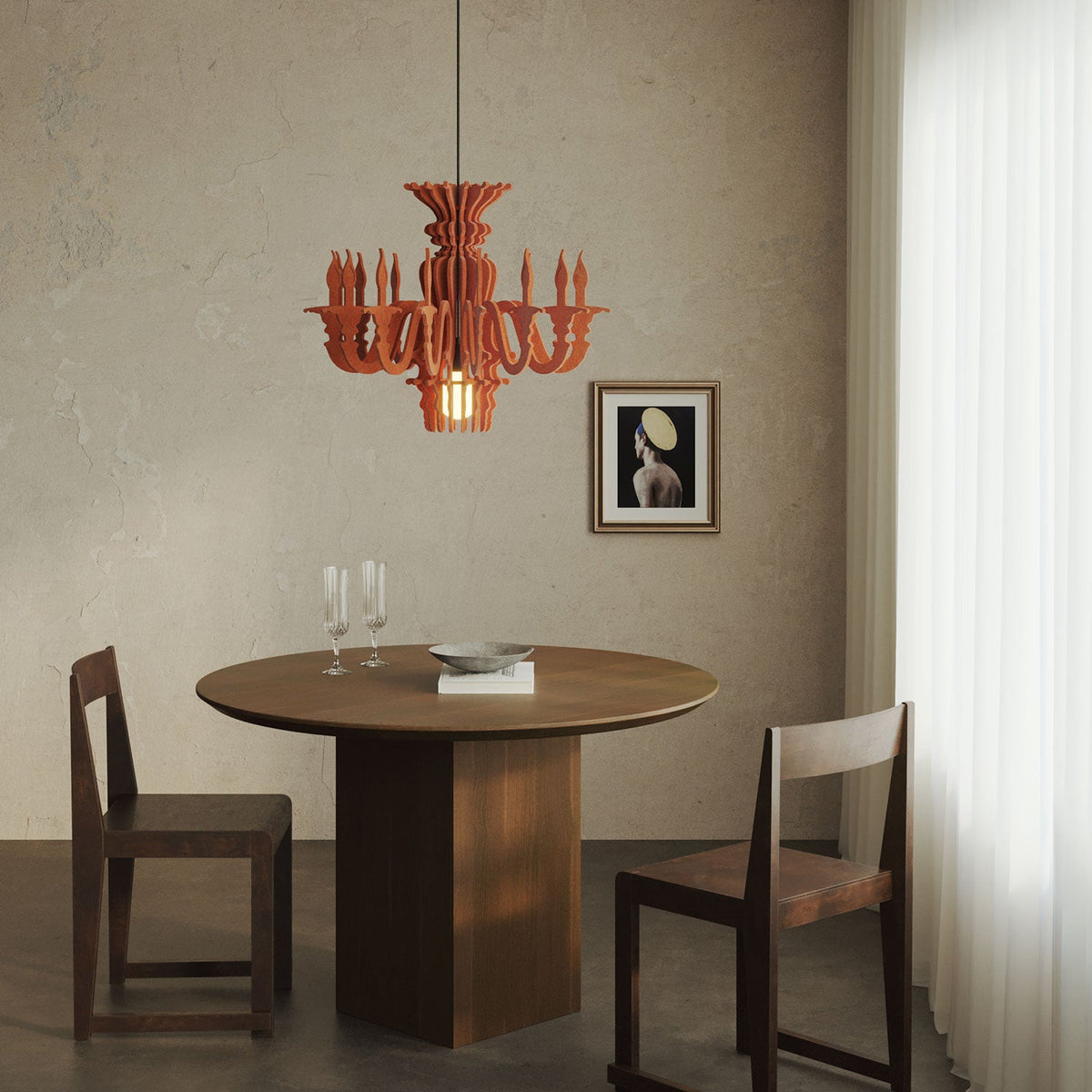 Paralume classico SHHANDELIER in materiale fonoassorbente - Arancione melange