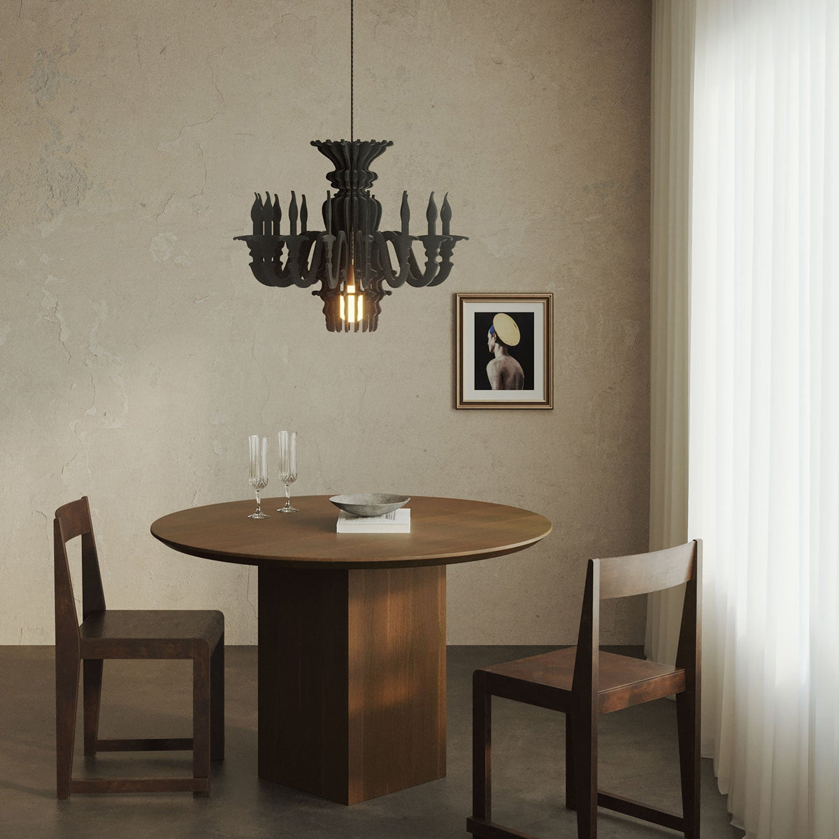 Paralume classico SHHANDELIER in materiale fonoassorbente - Nero melange