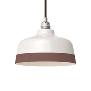 Paralume Coppa bicolore in ceramica Bianco e Marrone, collezione Materia - Made in Italy