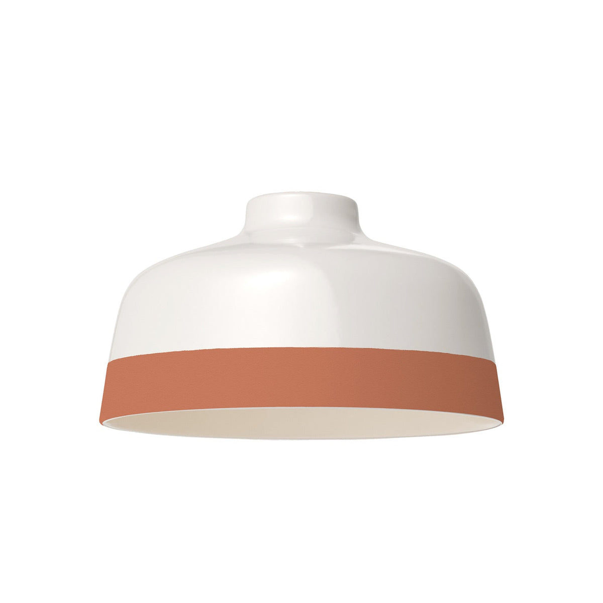 Paralume Coppa bicolore in ceramica Bianco e Terracotta, collezione Materia - Made in Italy