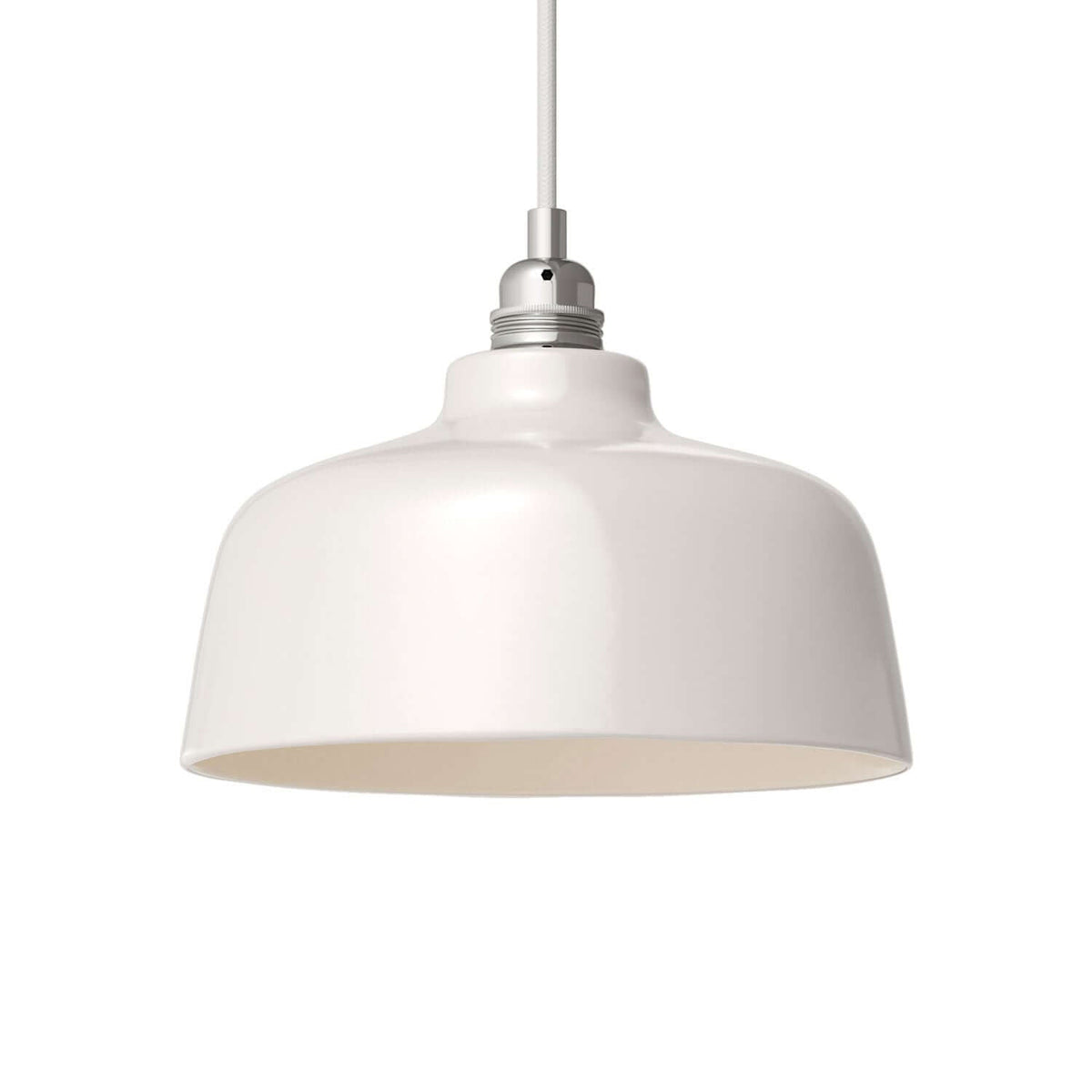 Paralume Coppa in ceramica, collezione Materia - Made in Italy - Bianco lucido