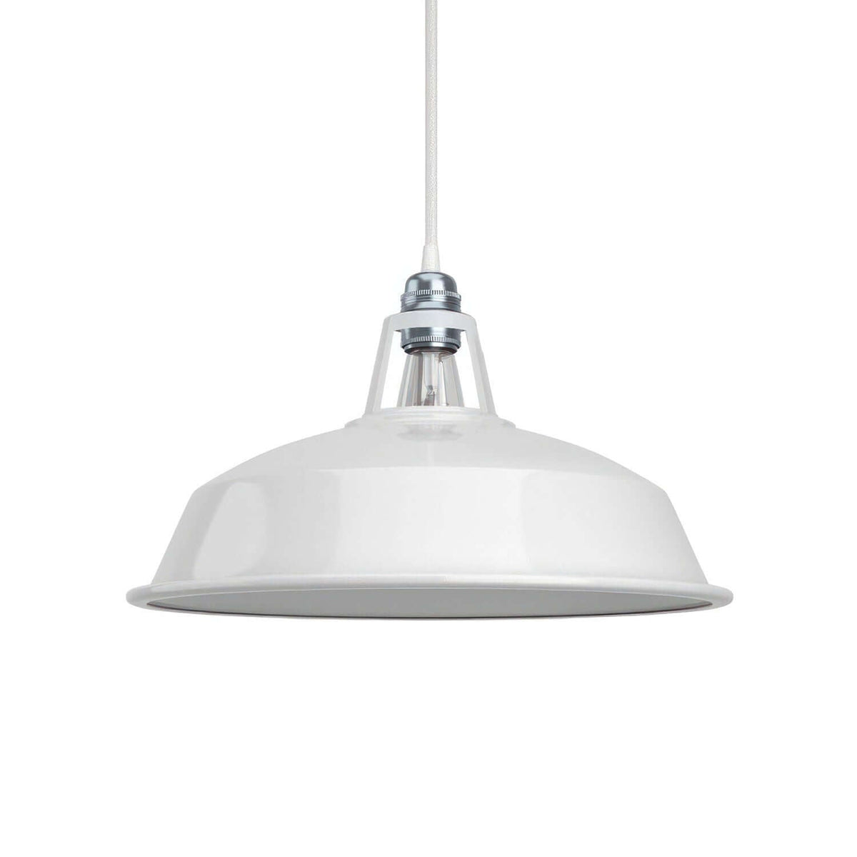 Paralume Harbour in metallo smaltato con attacco E27, diametro 38 cm - Bianco