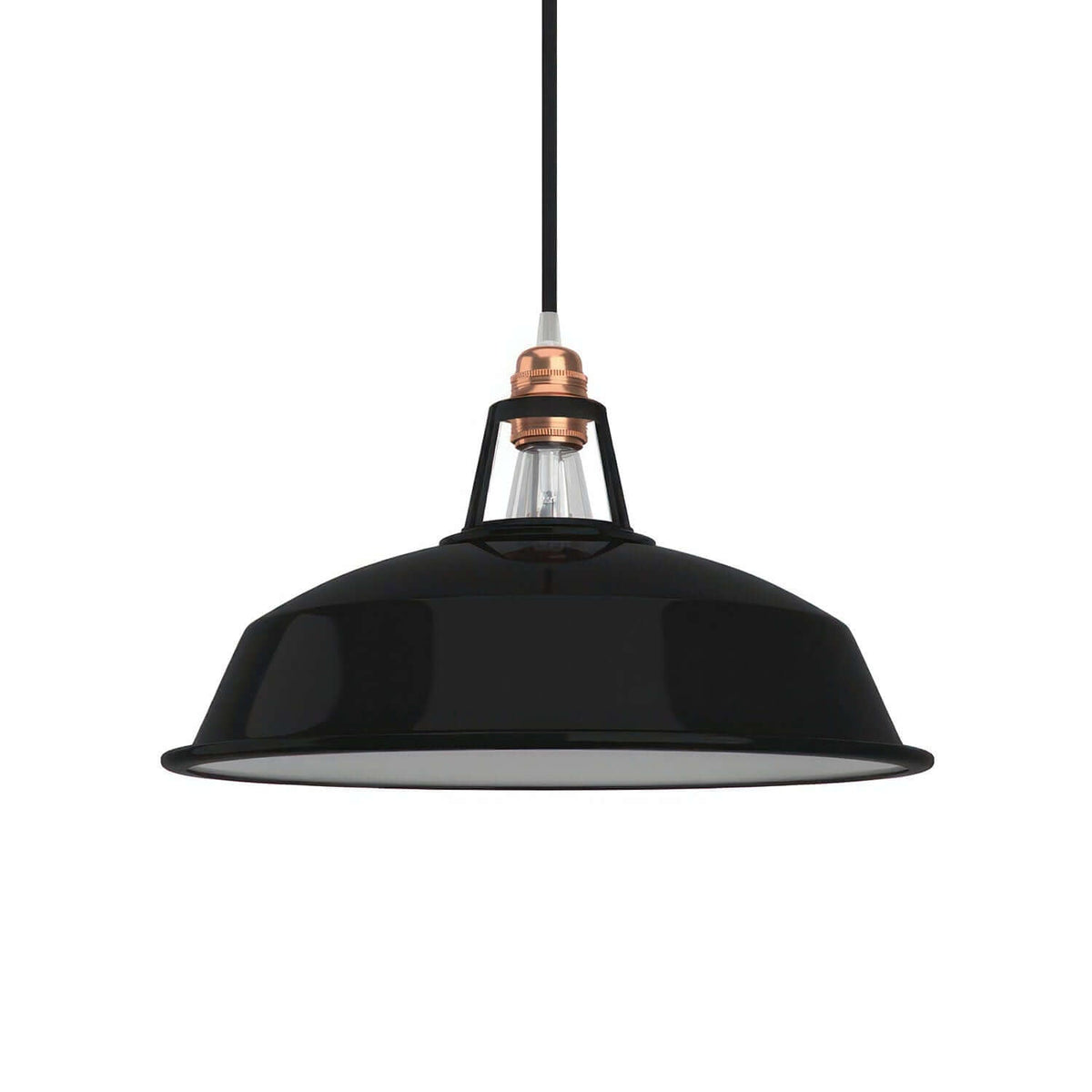 Paralume Harbour in metallo smaltato con attacco E27, diametro 38 cm - Nero