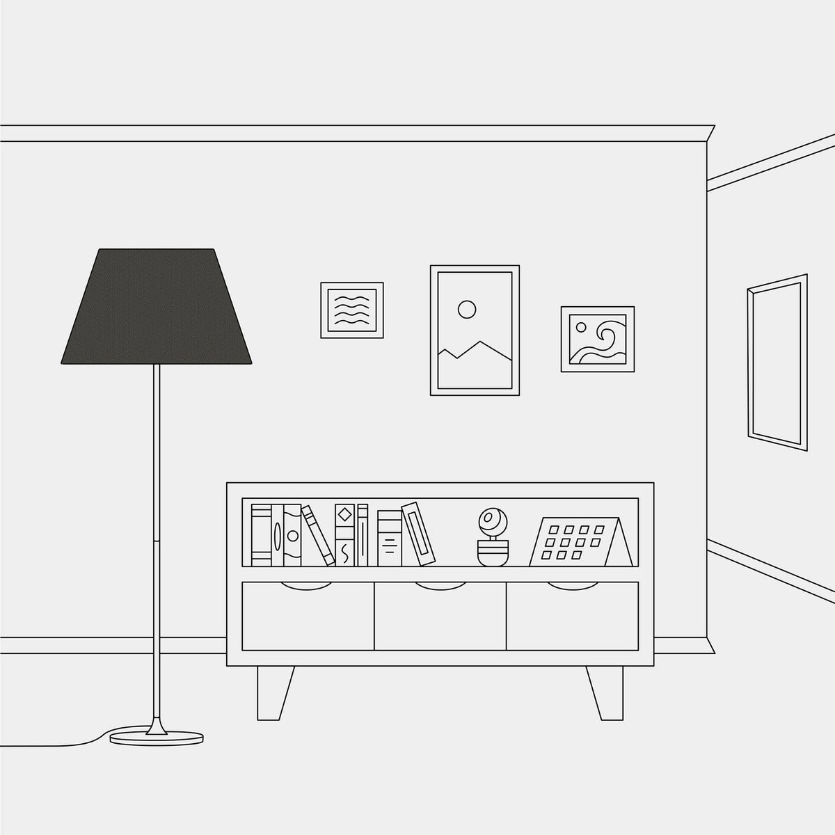 Paralume Impero L per lampada da tavolo o applique con attacco E27 - Made in Italy - Lana Grigio Scuro