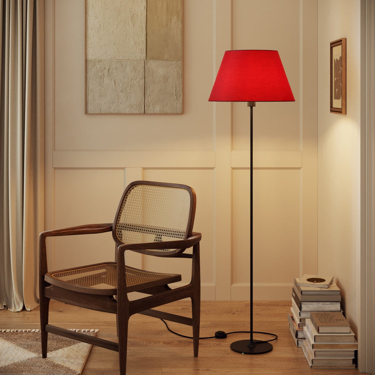 Paralume Impero L per lampada da tavolo o applique con attacco E27 - Made in Italy - Teletta Rosso