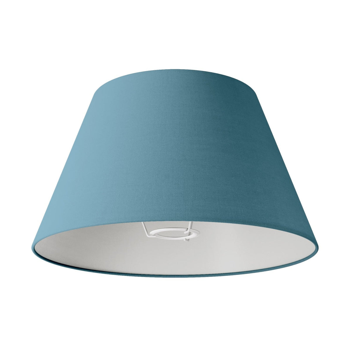 Paralume Impero M in tessuto per lampada da tavolo o applique con attacco E27 - Made in Italy - Teletta azzurro severo