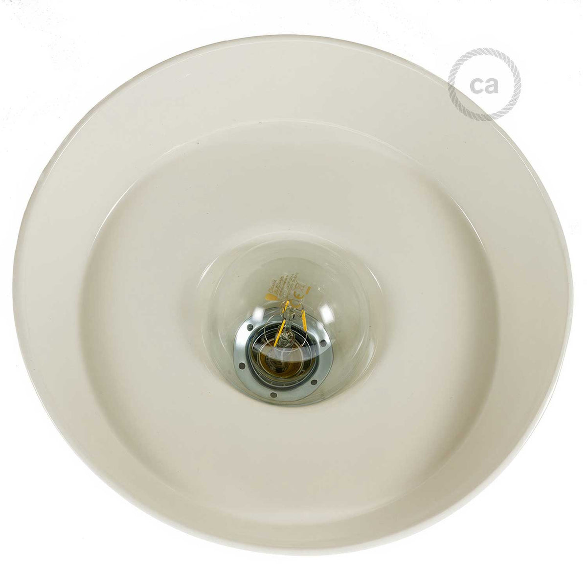 Paralume Industriale in ceramica per sospensione - Made in Italy - Bianco lucido