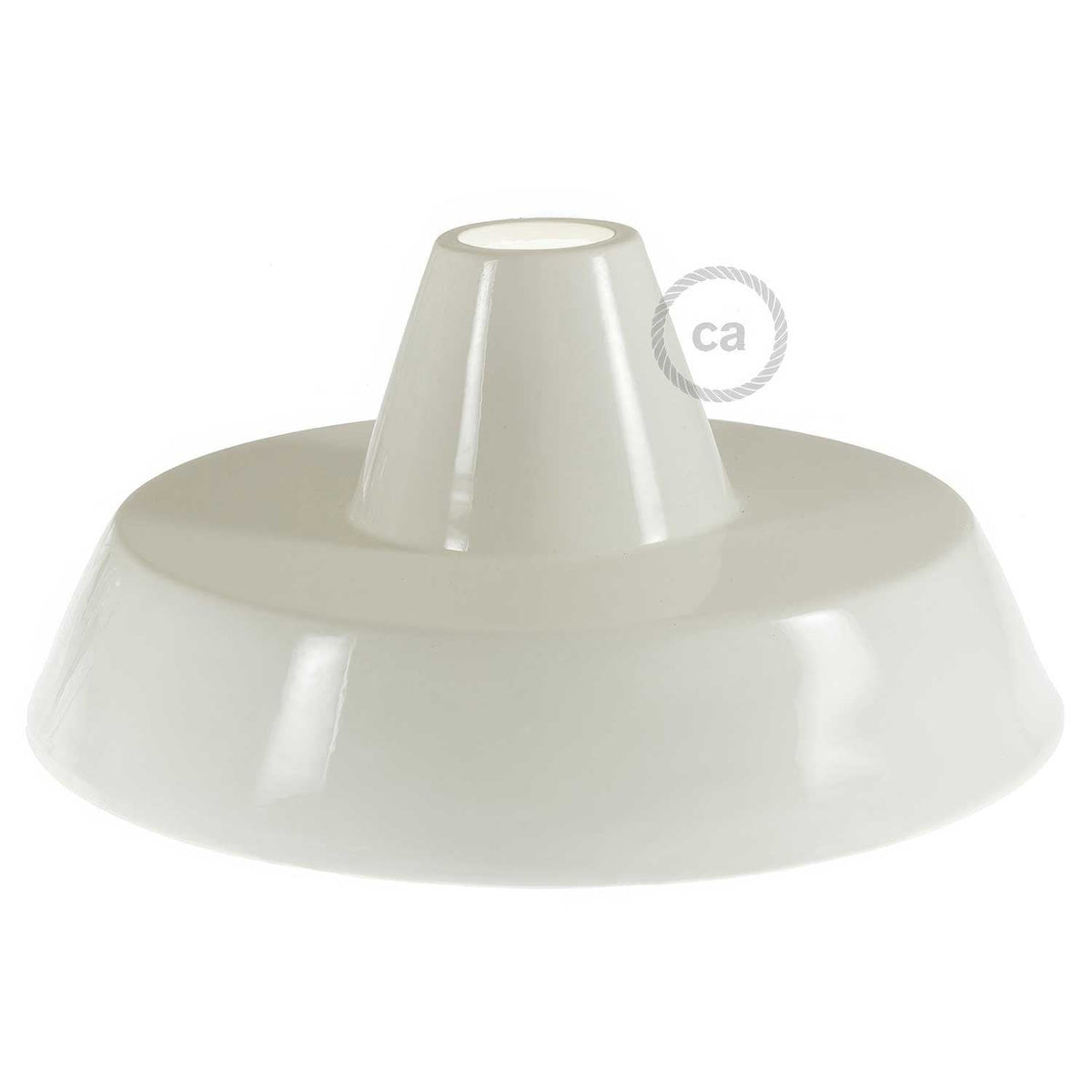 Paralume Industriale in ceramica per sospensione - Made in Italy - Bianco lucido