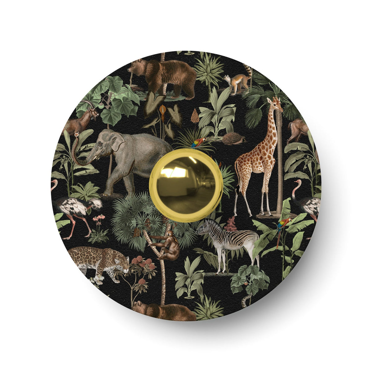 Paralume mini piatto Ellepì con animali della giungla 'Wildlife Whispers' Animali Giungla, diametro 24 cm - Made in Italy