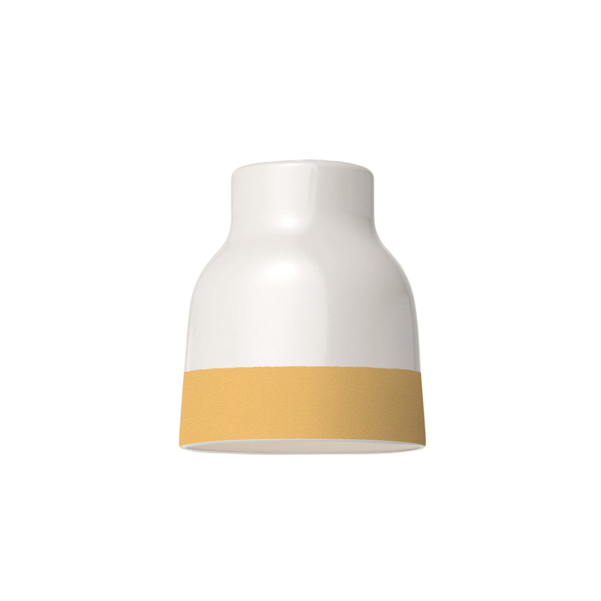 Paralume Vaso bicolore in ceramica Bianco e Giallo, collezione Materia - Made in Italy