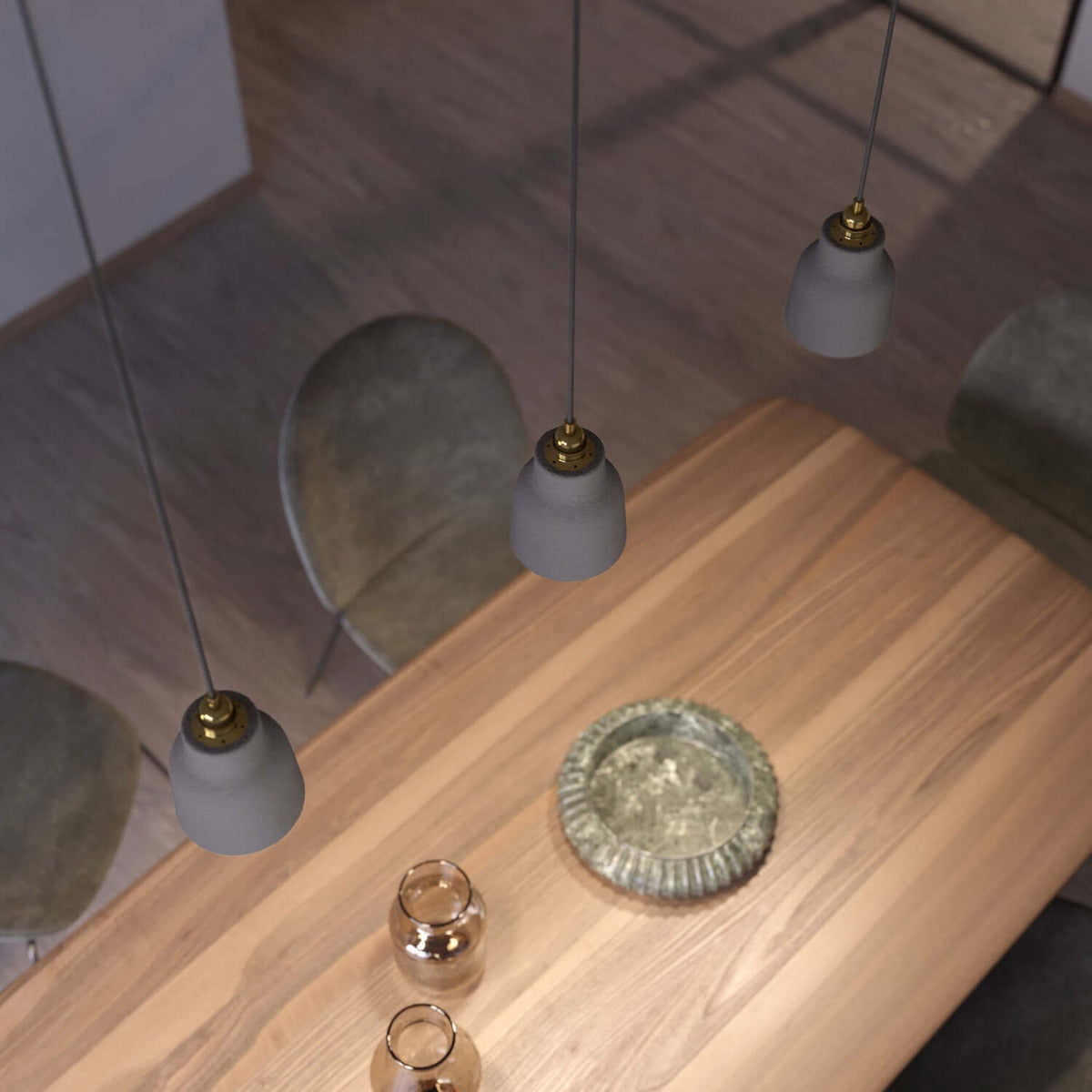 Paralume Vaso in ceramica, collezione Materia - Made in Italy - Effetto cemento