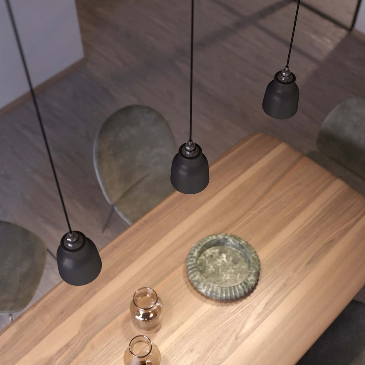 Paralume Vaso in ceramica, collezione Materia - Made in Italy - Lavagna