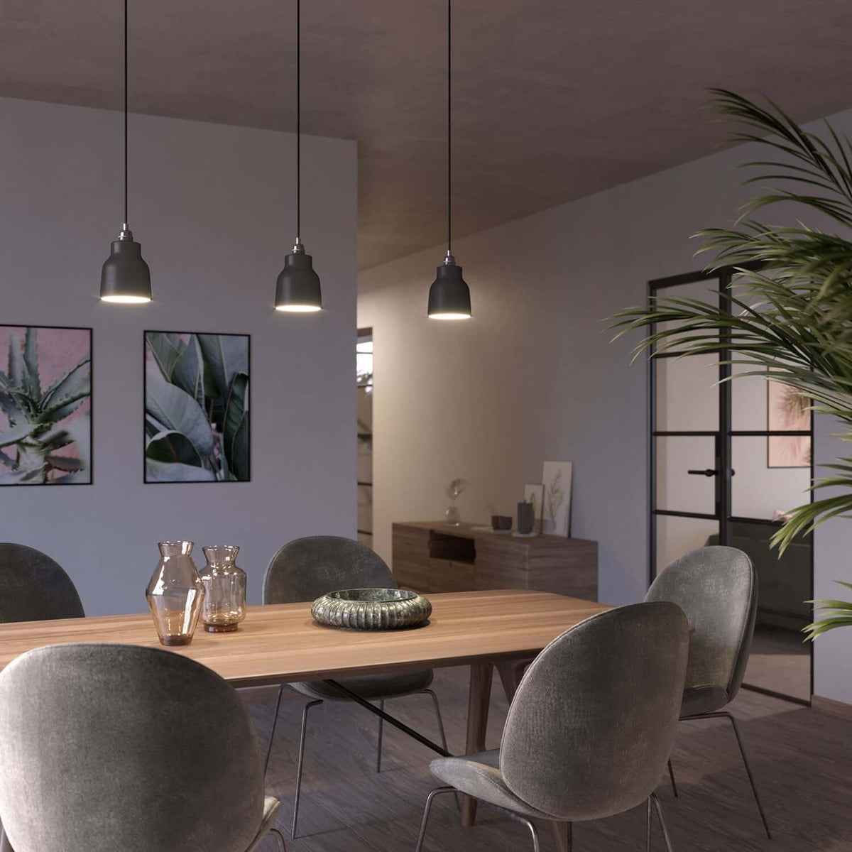 Paralume Vaso in ceramica, collezione Materia - Made in Italy - Lavagna