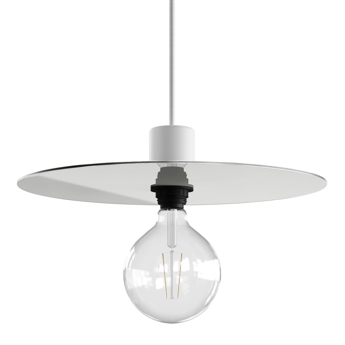 Piatto Ellepì oversize in Dibond per lampade a sospensione da esterni, diametro 40 cm - Made in Italy - Bianco