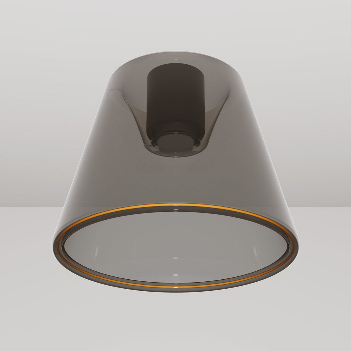 Plafoniera design con lampadina Ghost a cono smoky - Nero