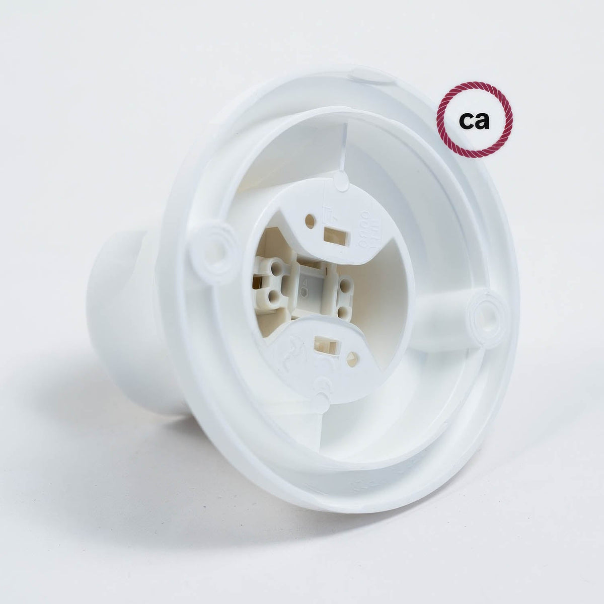 Portalampada 90° E27 a parete o soffitto in termoplastica - Bianco