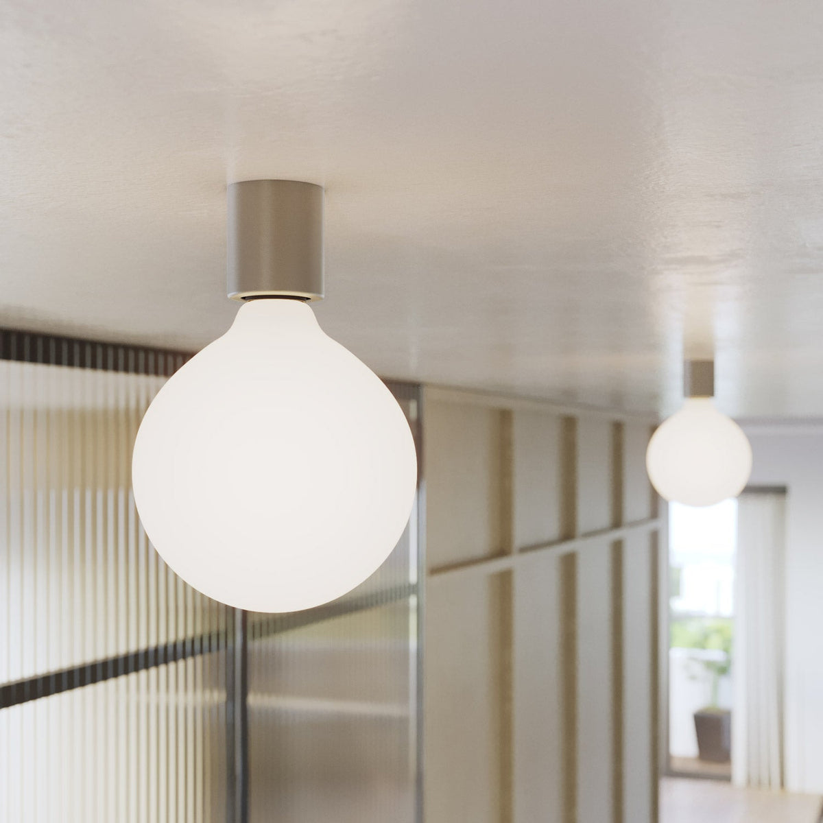 Portalampada E27 in metallo da parete o soffitto - Titanio satinato