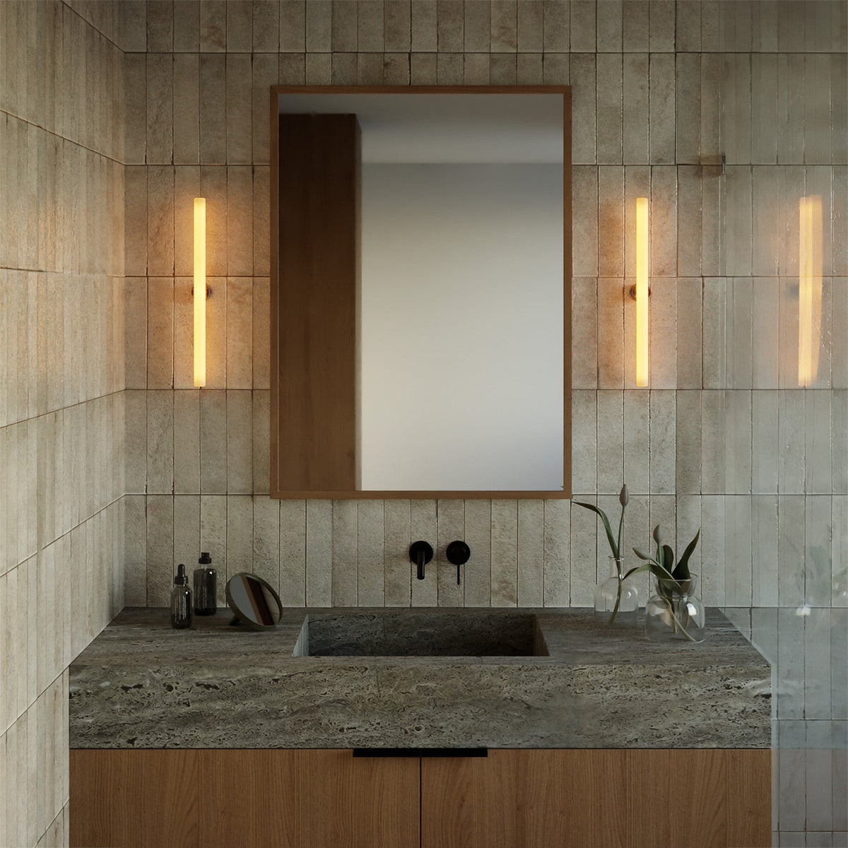 Portalampada esse14 da parete o soffitto con attacco S14d - Waterproof IP44 - Effetto Brown marble