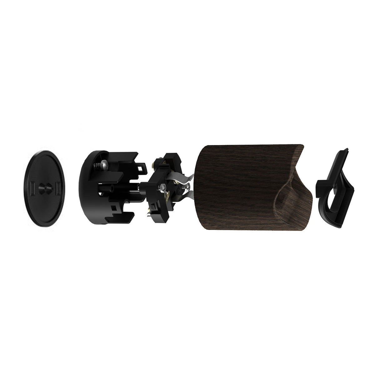 Portalampada esse14 da parete o soffitto con attacco S14d - Waterproof IP44 - Effetto Wengé