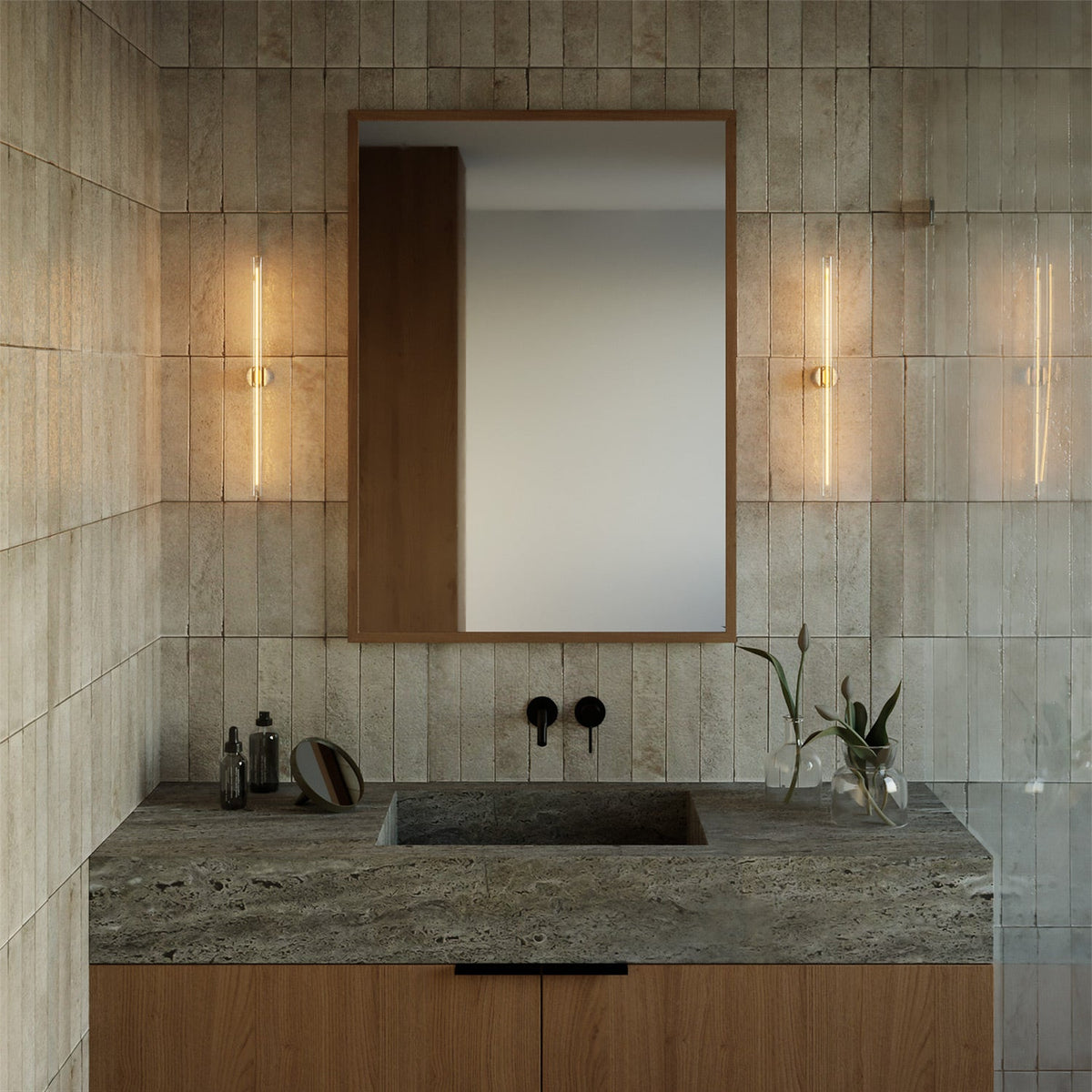 Portalampada esse14 da parete o soffitto con attacco S14d - Waterproof IP44 - Effetto White marble