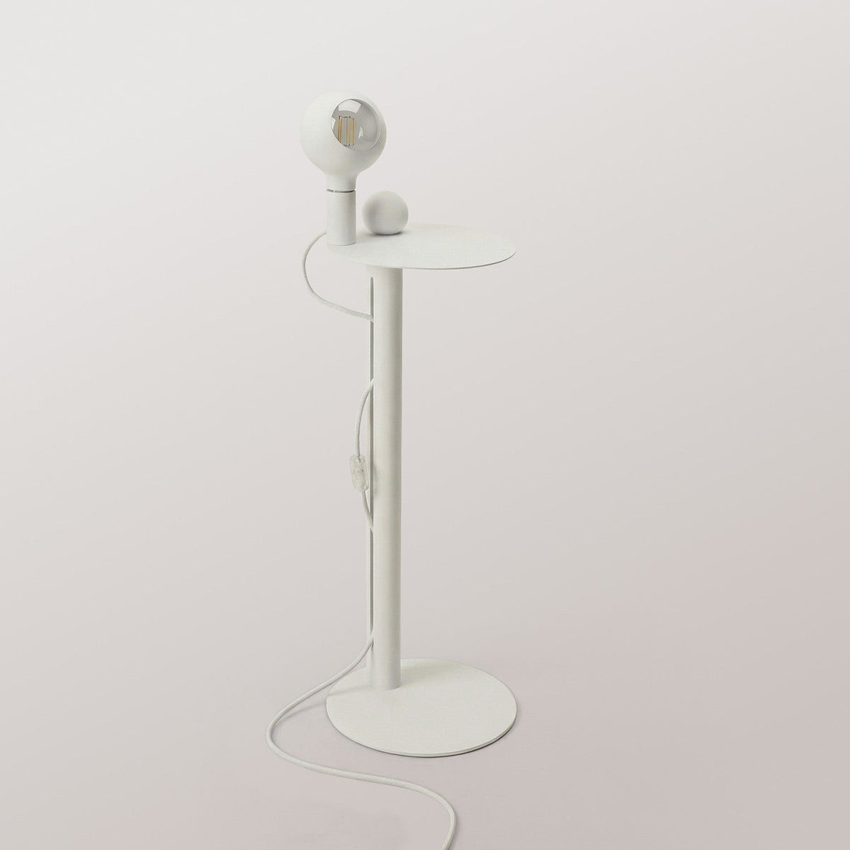 Rocco - Lampada da terra con lampadina Camo - Bianco