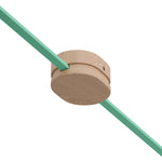 Rosone ovale in legno con 2 fori laterali per cavo per catenaria e sistema Filé. Made in Italy - Neutro