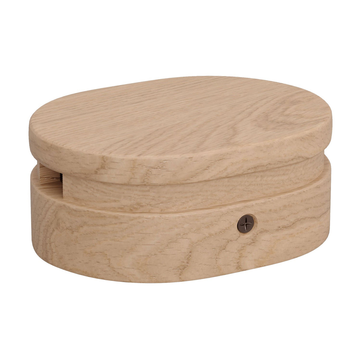 Rosone ovale in legno con 2 fori laterali per cavo per catenaria e sistema Filé. Made in Italy - Neutro