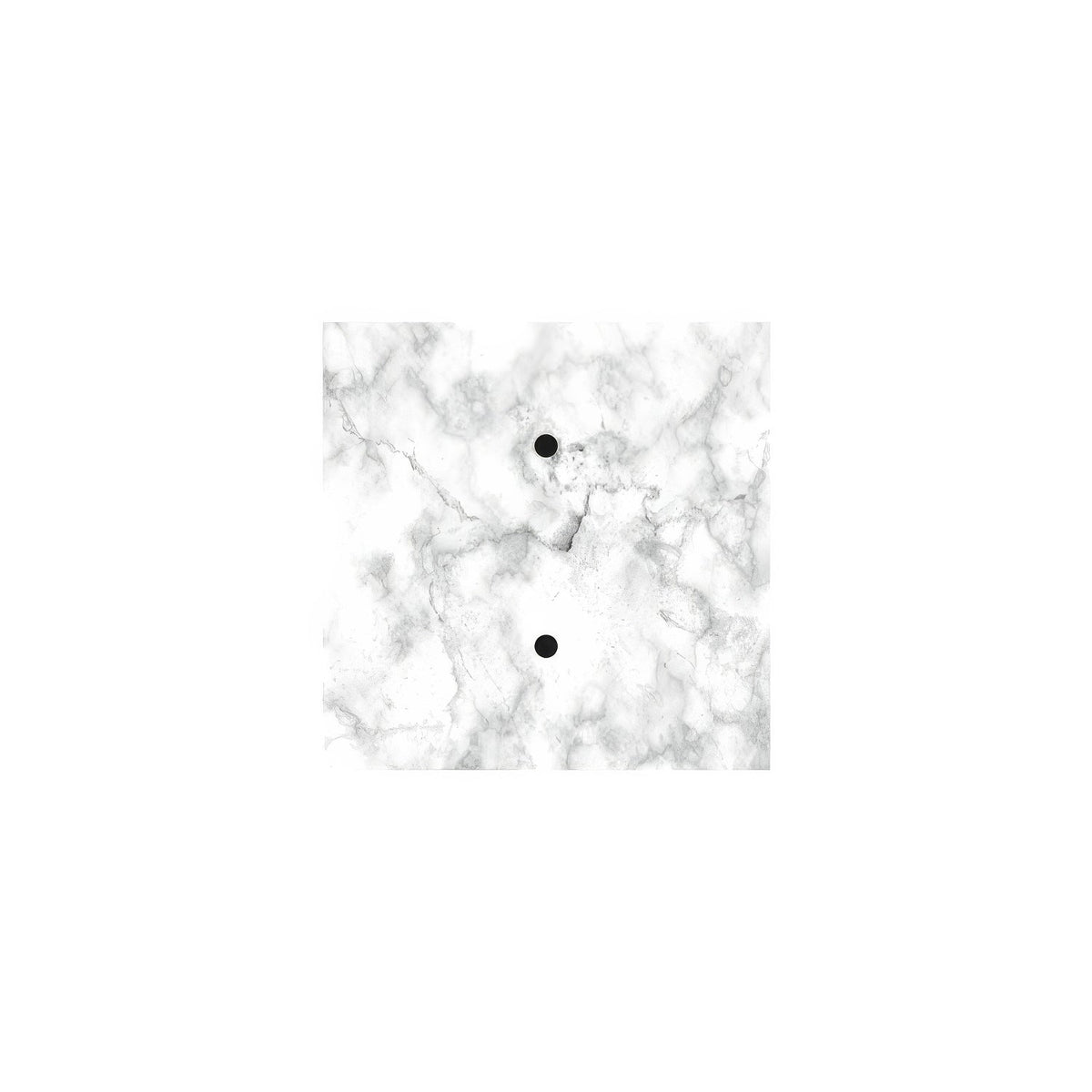 Rosone Rose-One quadrato, 200 mm con 2 fori e 4 fori laterali - Marmo Carrara Bianco