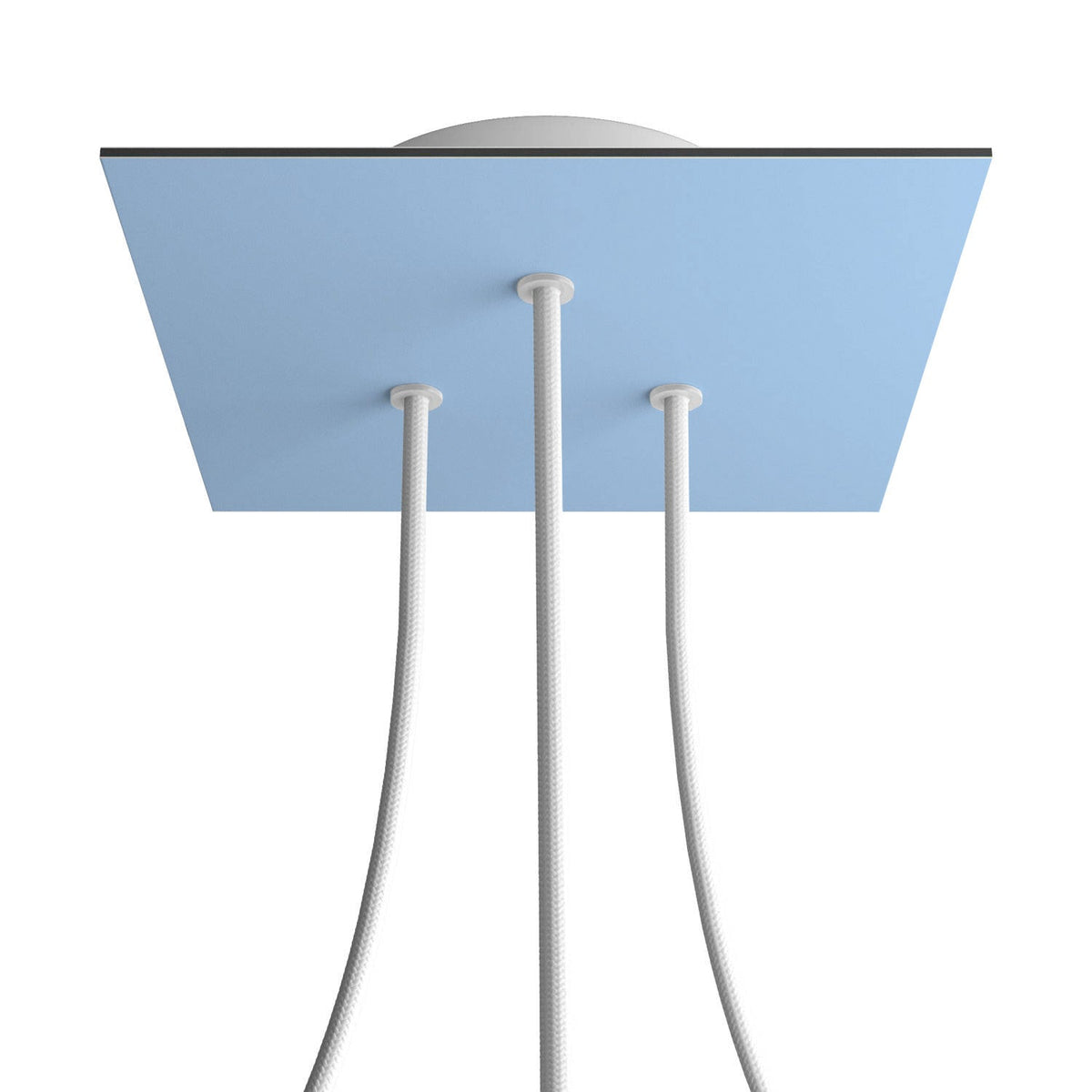 Rosone Rose-One quadrato, 200 mm con 3 fori e 4 fori laterali - Blu carta da zucchero Bianco