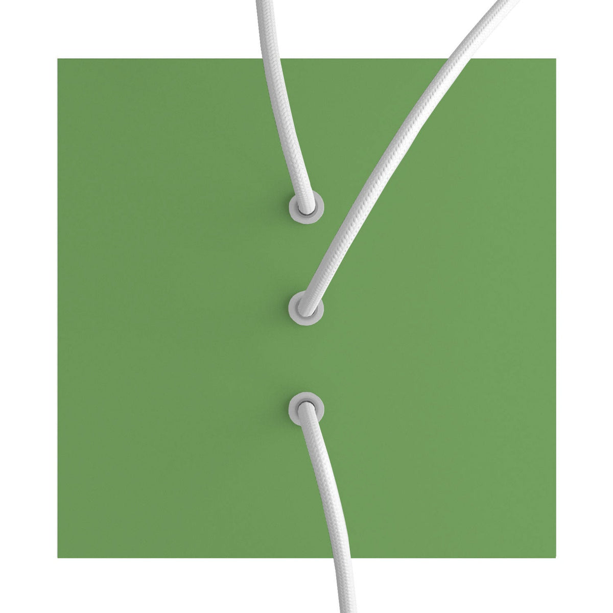 Rosone Rose-One quadrato, 200 mm con 3 fori in linea e 4 fori laterali - Verde prato Bianco