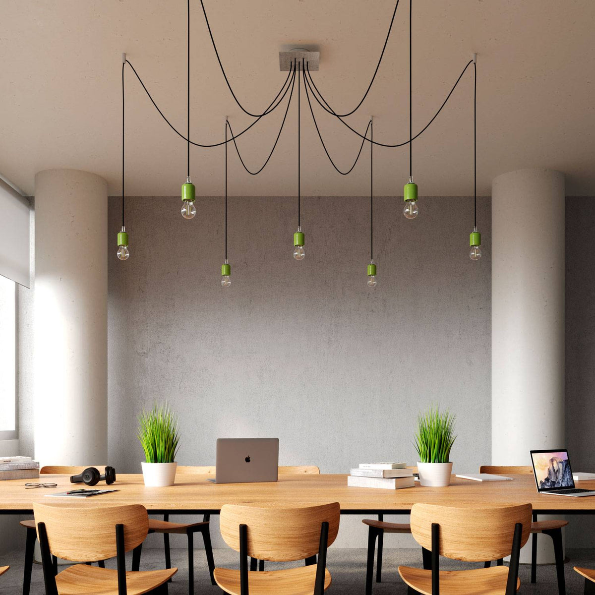 Rosone Rose-One quadrato, 200 mm con 7 fori e 4 fori laterali - Dibond Ottone satinato Bianco