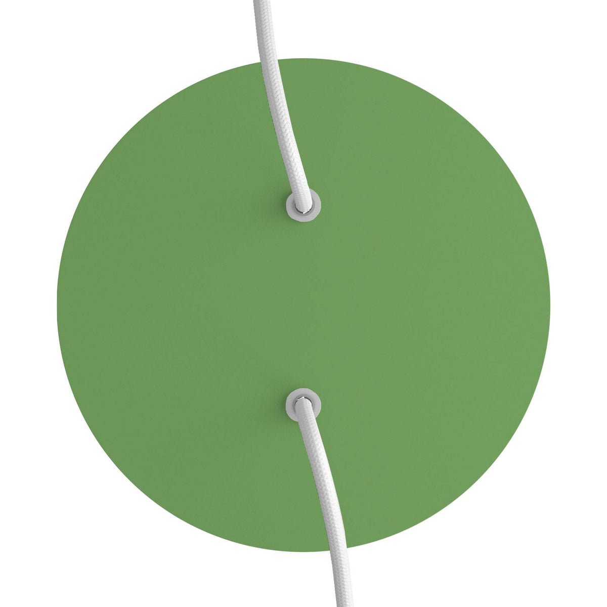 Rosone Rose-One rotondo, diametro 200 mm con 2 fori e 4 fori laterali - Verde prato Bianco