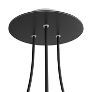 Rosone Rose-One rotondo, diametro 200 mm con 3 fori e 4 fori laterali - Nero opaco Bianco