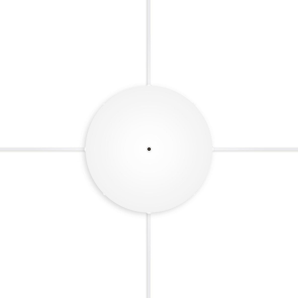 Rosone rotondo in alluminio Ø 30 cm con staffa e cavo di messa a terra, con 1 foro centrale - Bianco Opaco 4