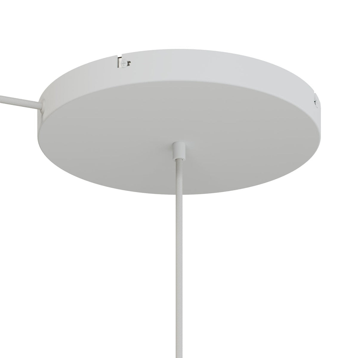 Rosone rotondo in alluminio Ø 30 cm con staffa e cavo di messa a terra, con 1 foro centrale - Bianco Opaco 1