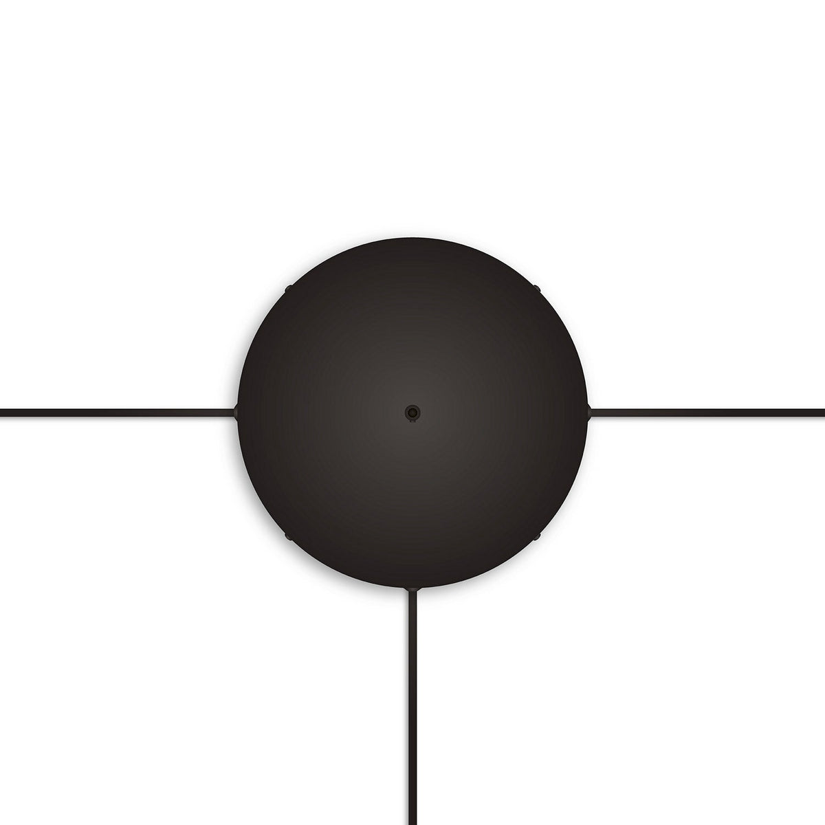 Rosone rotondo in alluminio Ø 30 cm con staffa e cavo di messa a terra, con 1 foro centrale - Nero 3