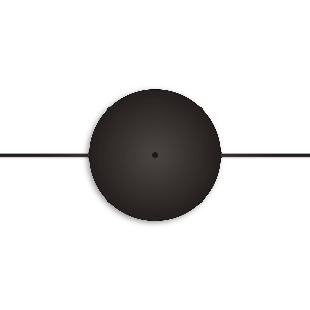 Rosone rotondo in alluminio Ø 30 cm con staffa e cavo di messa a terra, con 1 foro centrale - Nero 2