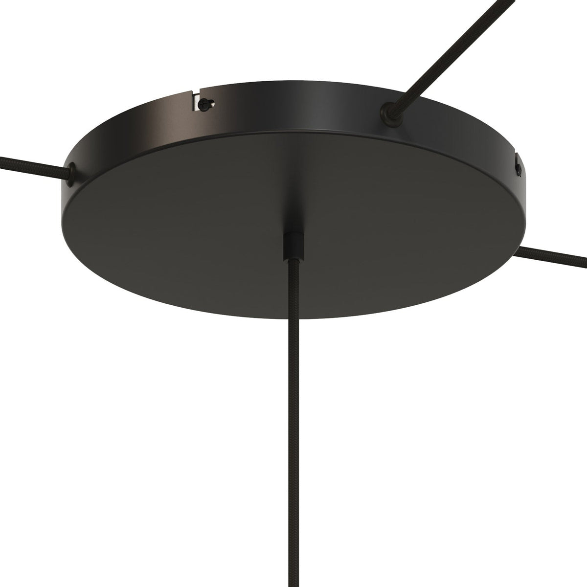 Rosone rotondo in alluminio Ø 30 cm con staffa e cavo di messa a terra, con 1 foro centrale - Nero 3