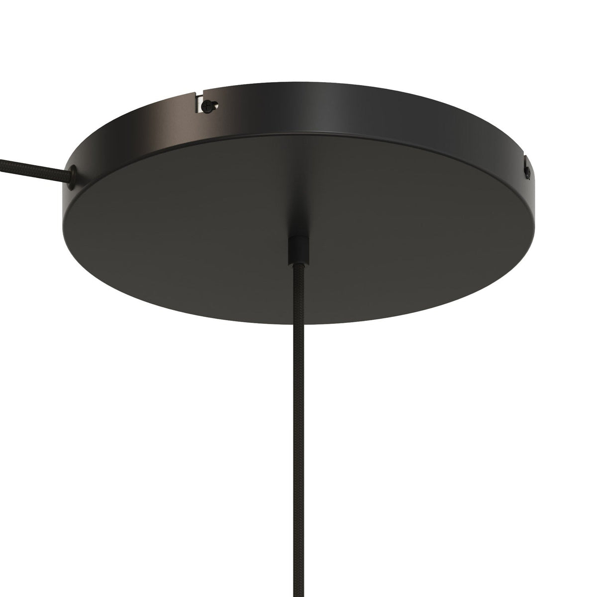 Rosone rotondo in alluminio Ø 30 cm con staffa e cavo di messa a terra, con 1 foro centrale - Nero 1