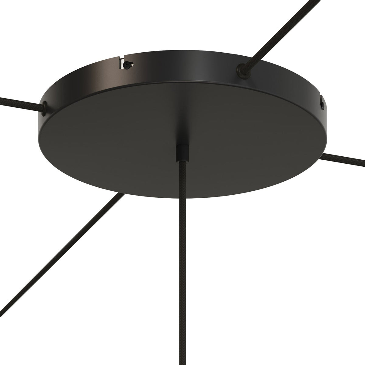 Rosone rotondo in alluminio Ø 30 cm con staffa e cavo di messa a terra, con 1 foro centrale - Nero 4