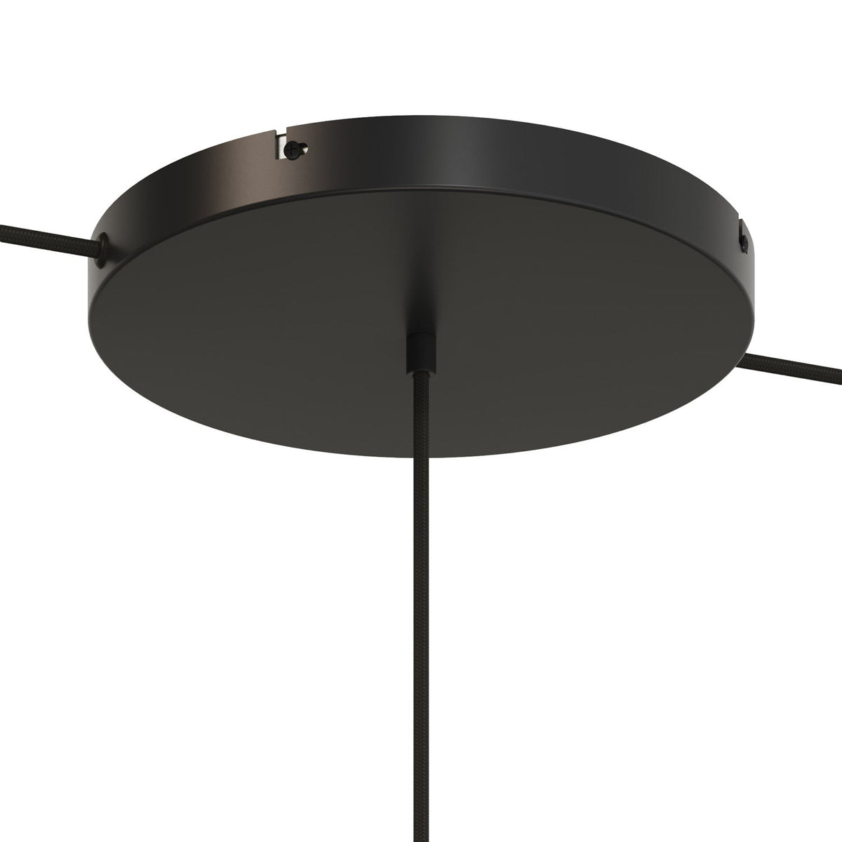 Rosone rotondo in alluminio Ø 30 cm con staffa e cavo di messa a terra, con 1 foro centrale - Nero 2