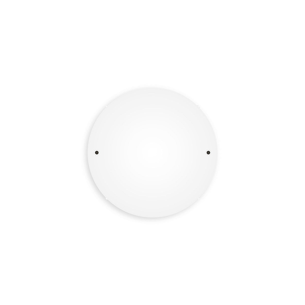 Rosone rotondo in alluminio Ø 30 cm con staffa e cavo di messa a terra, con 2 fori frontali - Bianco Opaco 0