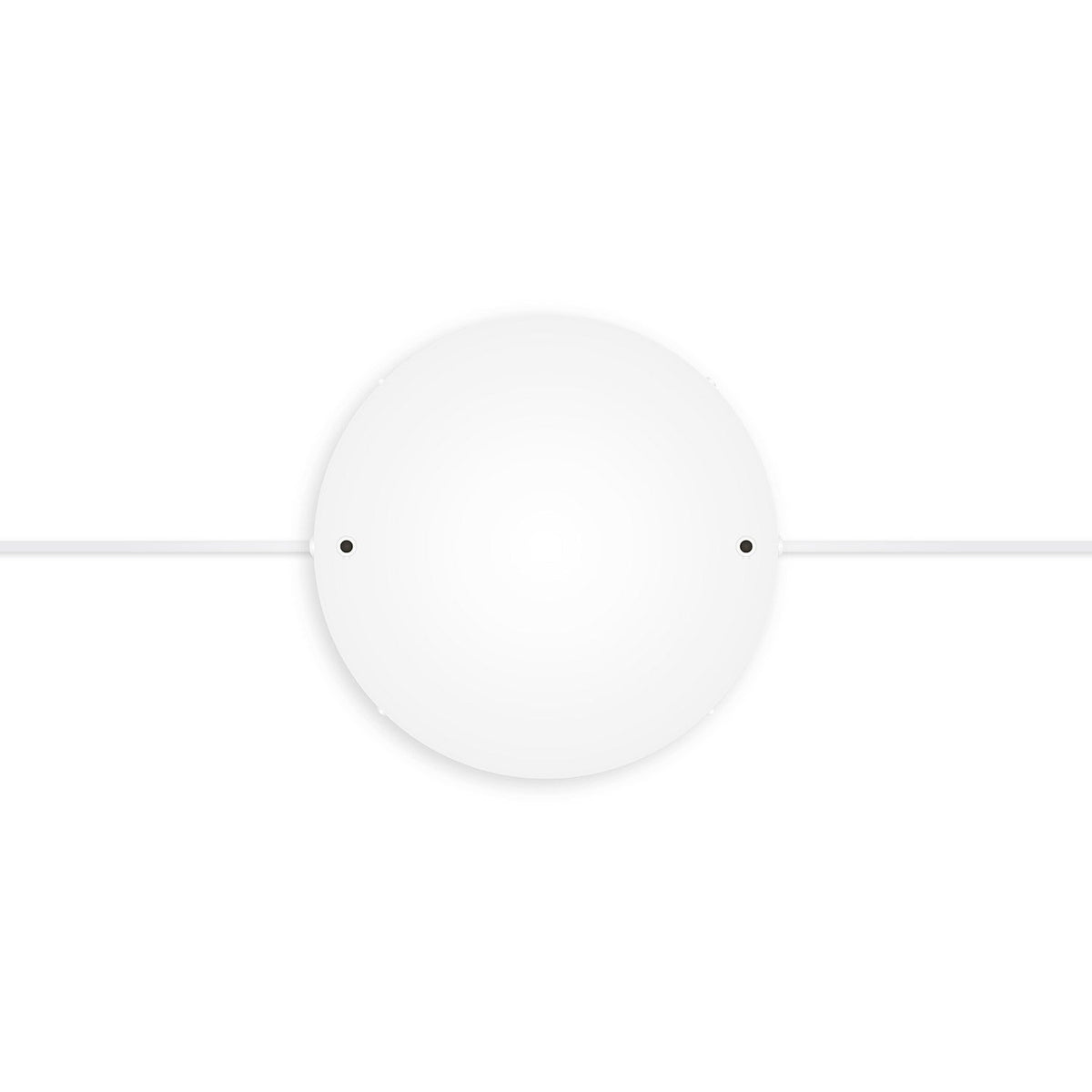 Rosone rotondo in alluminio Ø 30 cm con staffa e cavo di messa a terra, con 2 fori frontali - Bianco Opaco 2