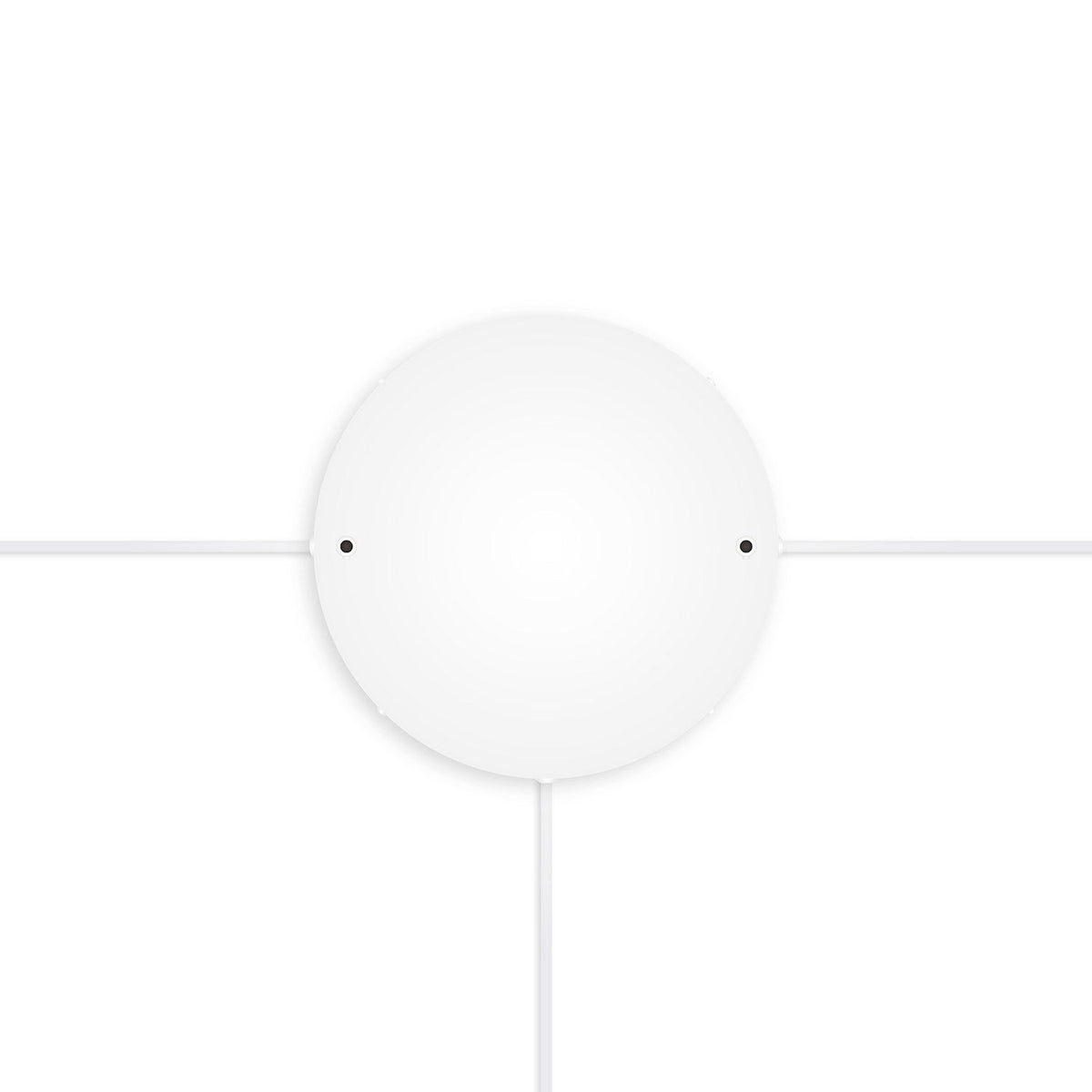 Rosone rotondo in alluminio Ø 30 cm con staffa e cavo di messa a terra, con 2 fori frontali - Bianco Opaco 3