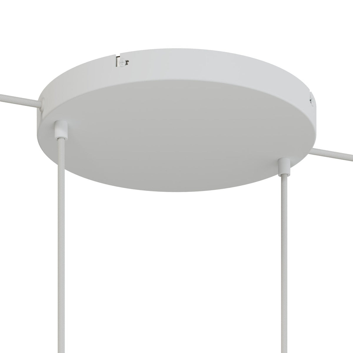 Rosone rotondo in alluminio Ø 30 cm con staffa e cavo di messa a terra, con 2 fori frontali - Bianco Opaco 2