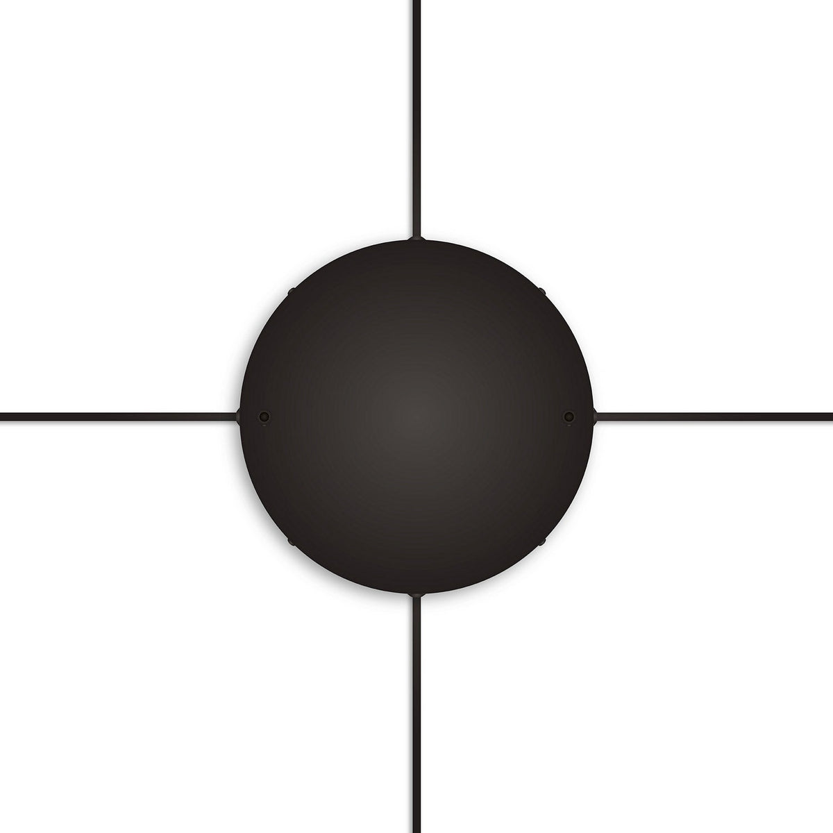 Rosone rotondo in alluminio Ø 30 cm con staffa e cavo di messa a terra, con 2 fori frontali - Nero 4