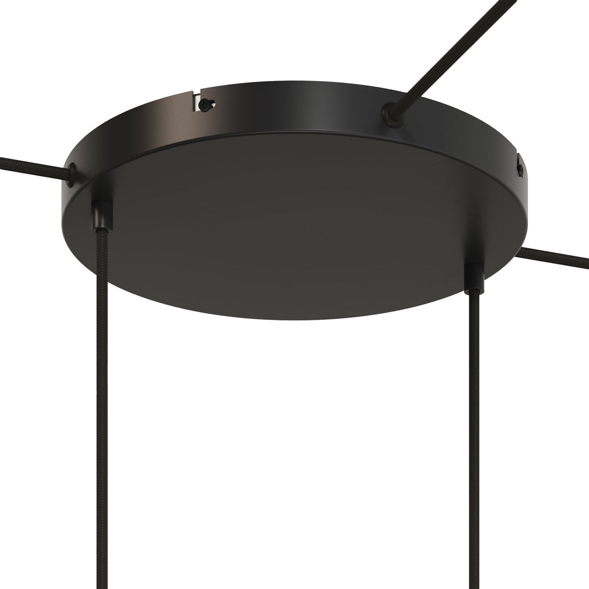 Rosone rotondo in alluminio Ø 30 cm con staffa e cavo di messa a terra, con 2 fori frontali - Nero 3